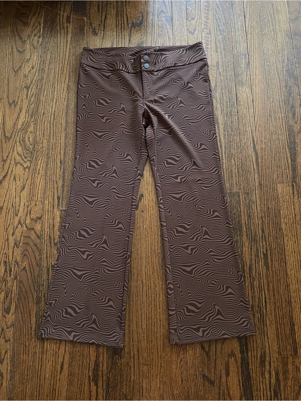 H&M Brown Patterned Flare Pants